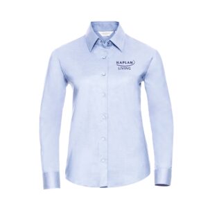 Ladies Long Sleeve Tailored Oxford Shirt In Oxford Blue